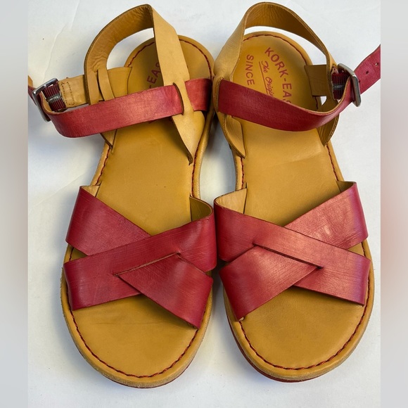 KorkEase Shoes Korks By Korkease Red Leather Sandals 6 Poshmark
